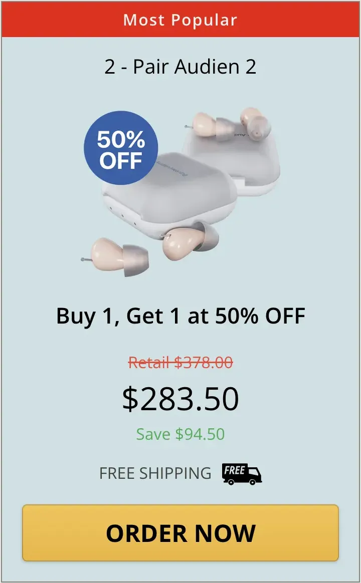 Audien hearing aids 2 pack