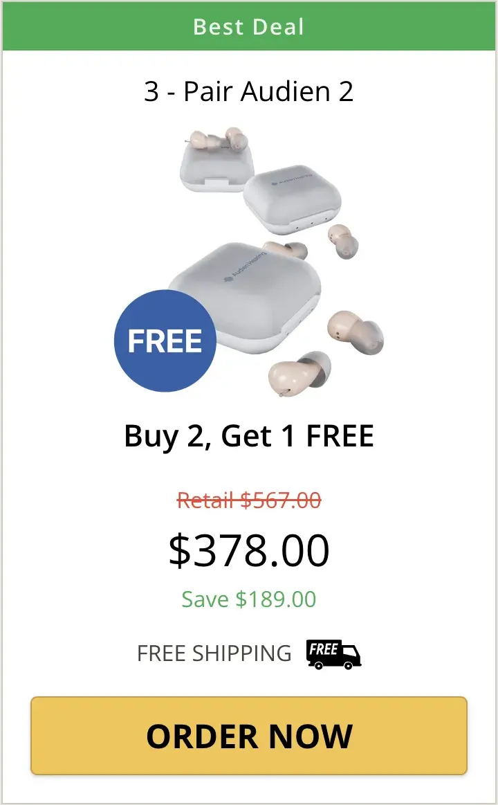 Audien hearing aids 3 pack